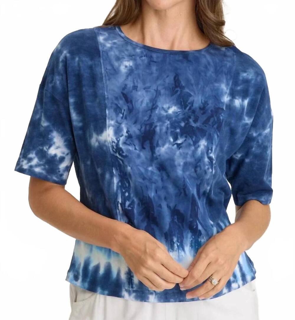 NEW XCVI lino jersey boatneck tee in aberrant wash